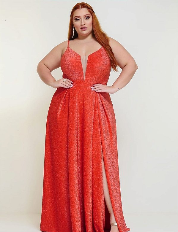 Vestido Terra Cota Festa madrinha formatura em Lurex