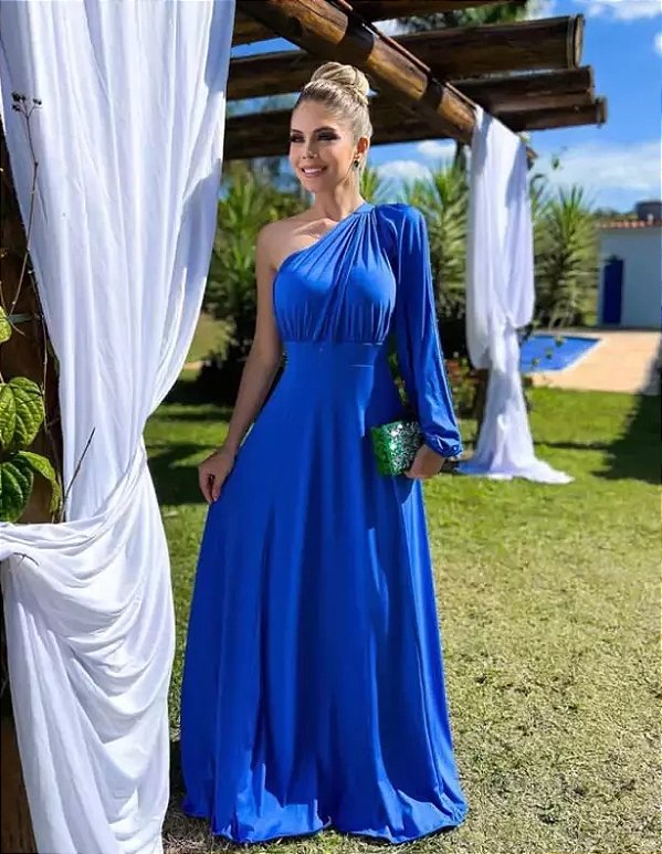 Vestido de Festa Azul Royal social Social Madrinhas Casamentos Convidadas