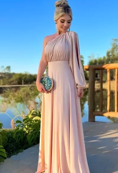 Vestido de Festa Nude social Social Madrinhas Casamentos Convidadas