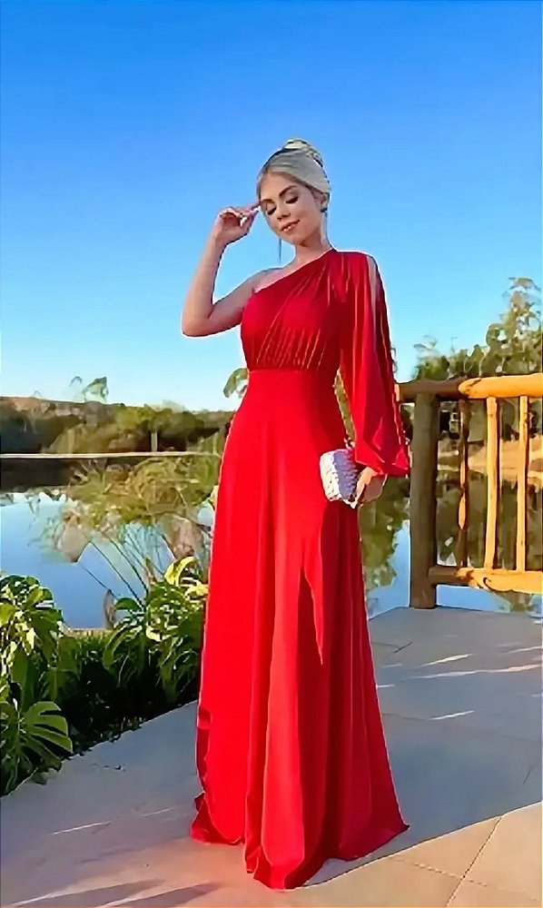 Vestido de Festa vermelho Menta social Social Madrinhas Casamentos Convidadas