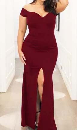 Vestido Plus Size Marsala  Longo Festa madrinha casamento Formatura Estilo Sereia