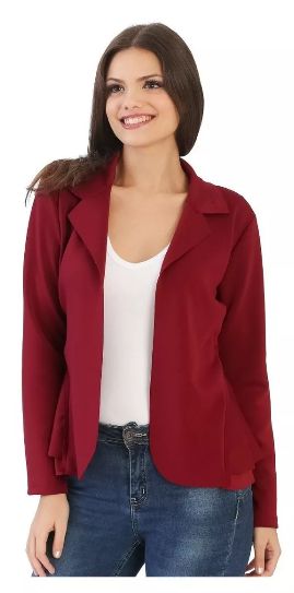 Blazer Marsala Feminino social Slim Fit Acinturado