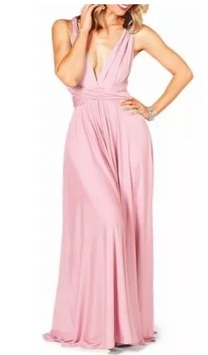 Vestido de festa Rosé Longo madrinha casamento Formatura