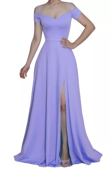 Vestido Longo Festa Madrinha Casamento Fenda Azul Serenity