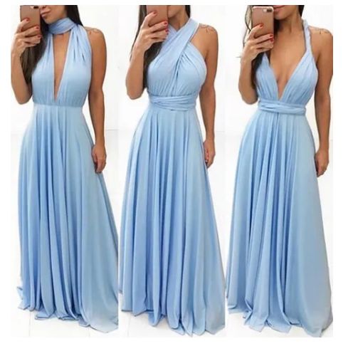 Vestido Azul Serenity  Festa Longo  madrinha formatura Infinito