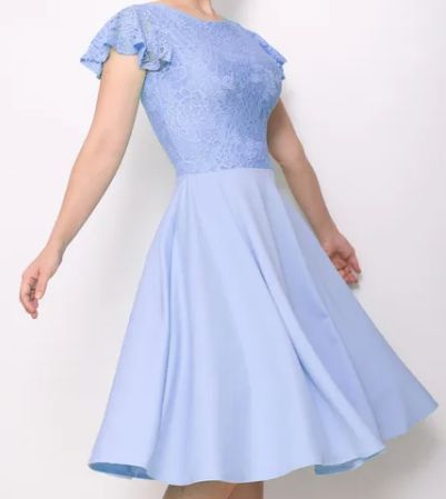 Vestido Azul Serenity Curto Festa Godê  Madrinha Casamento Formatura