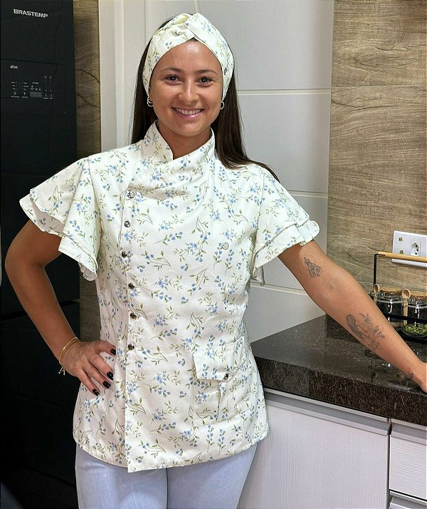 Dólmã Elfrida Floral Azul