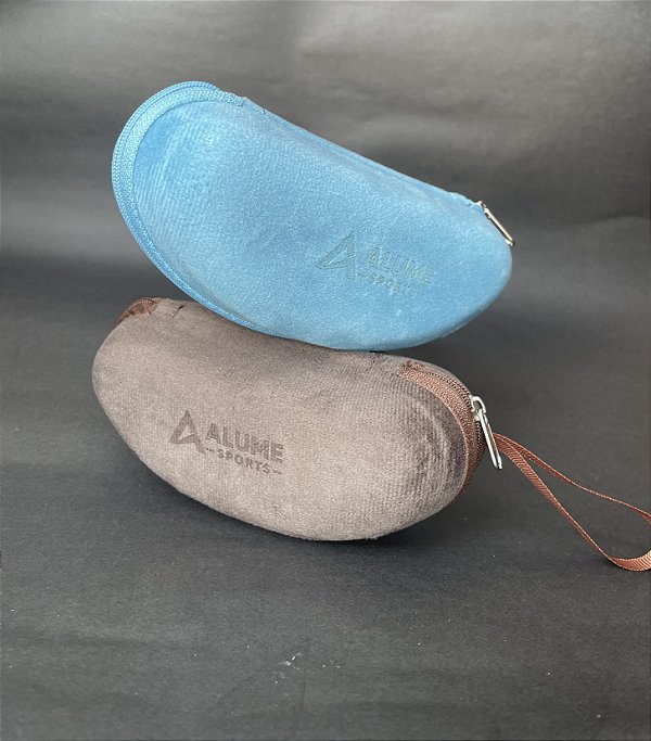 Porta óculos com ziper - Marrom | Alume