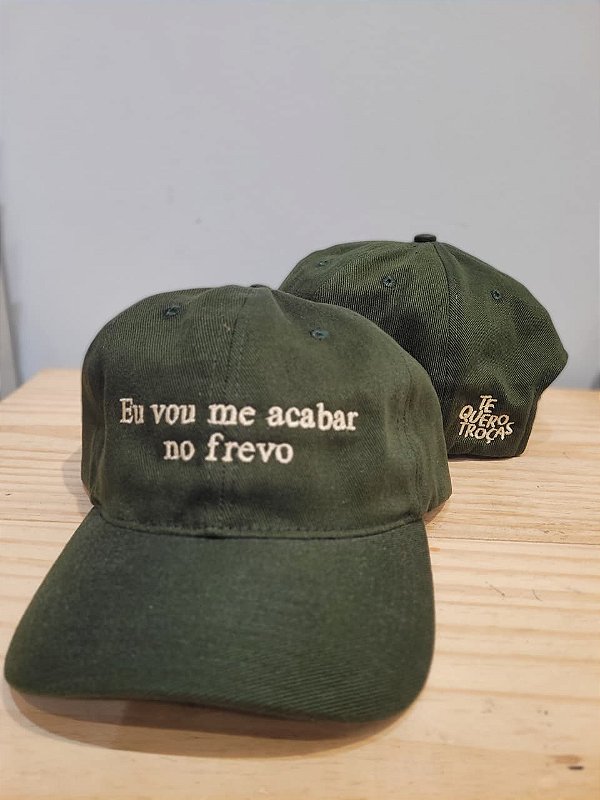 Boné Eu vou me acabar no frevo - verde militar