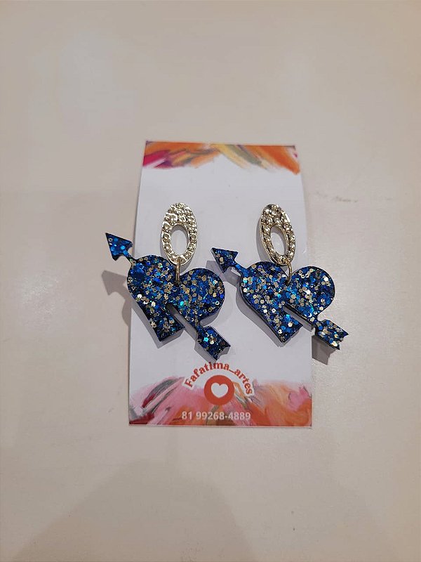 Brinco Coração Flechado