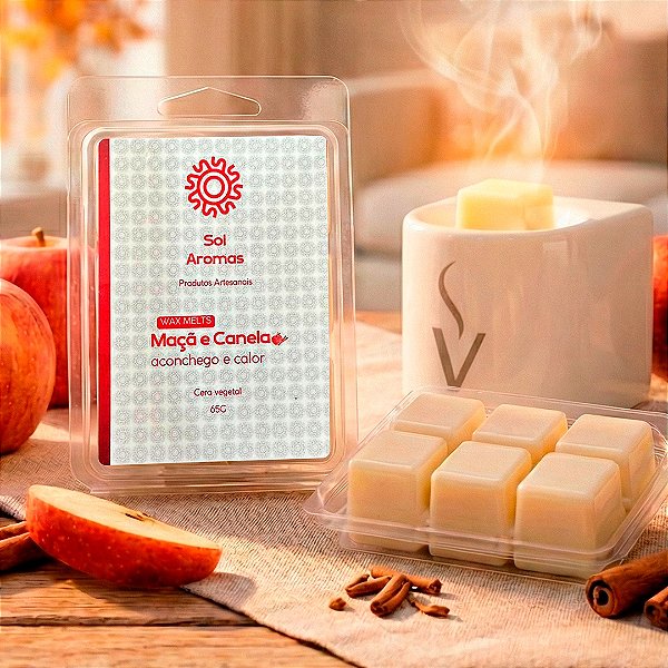 Wax melts de maça e canela - 65g | Sol Aromas