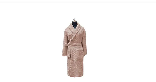 Roupão Fleece Toque Macio Com Alça Para Pendurar Rosa