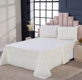 Jogo de Lençol Queen 4 Peças 80% Algodão 180 Fios Lunna Palha