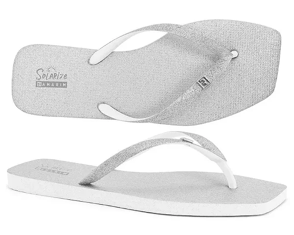 Chinelo Solarize Shine Prata Ramarim