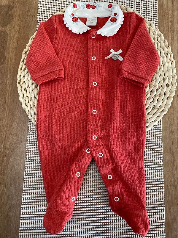 MACACÃO MALHA TRICOT MINI & CO - GOIABA