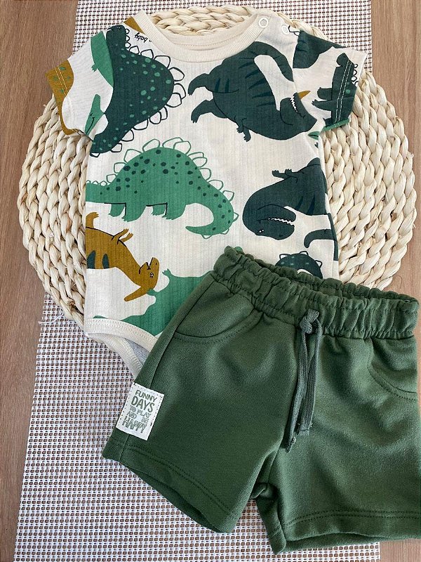 CONJUNTO BODY E SHORTS UP BABY - DINOSSAURO