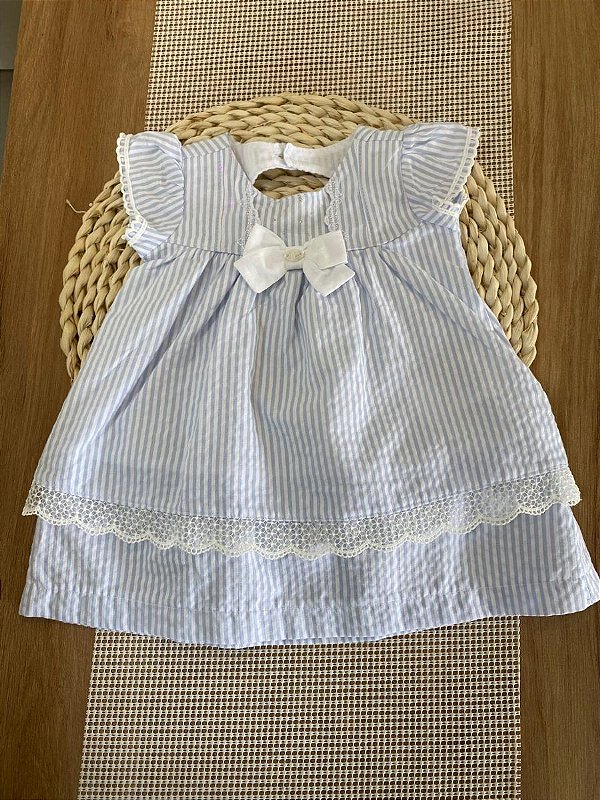 VESTIDO MALHA PARAÍSO - AZUL LISTRAS