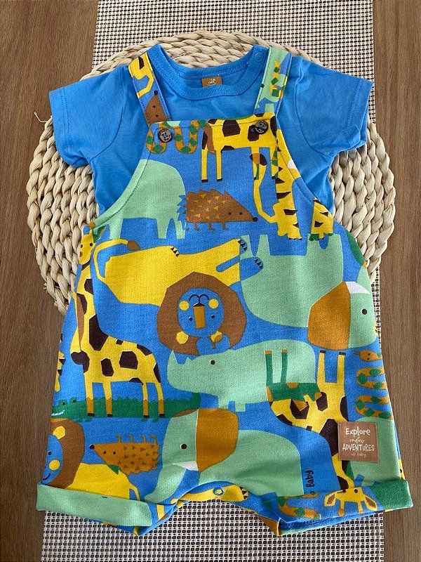 JARDINEIRA E BODY MALHA UP BABY - ABSTRATO