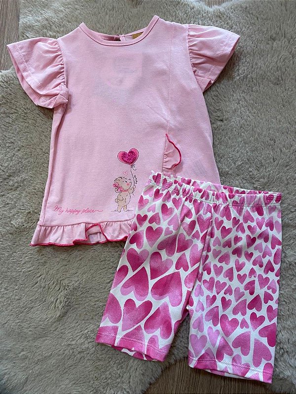 CONJUNTO MALHA UP BABY - CORAÇÕES