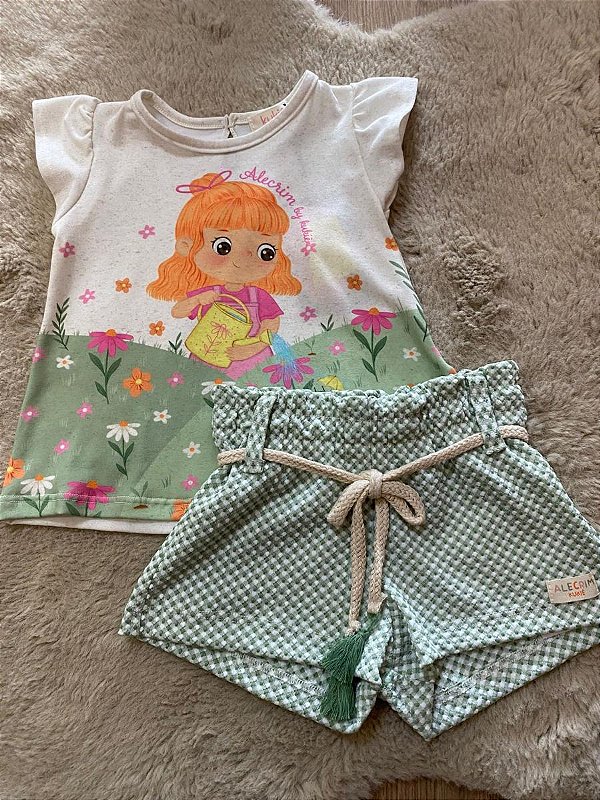CONJUNTO CAMISETA E SHORT KUKIÊ - MENINHA