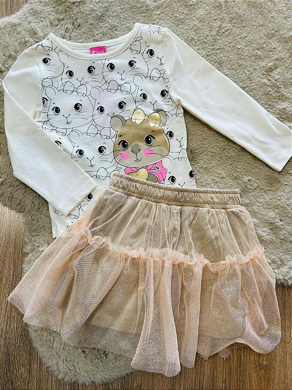 CONJUNTO BLUSA E SAIA CINTI