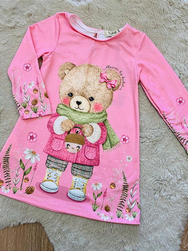 VESTIDO MANGA LONGA MALHA COMFY KUKIÊ - TAM 1