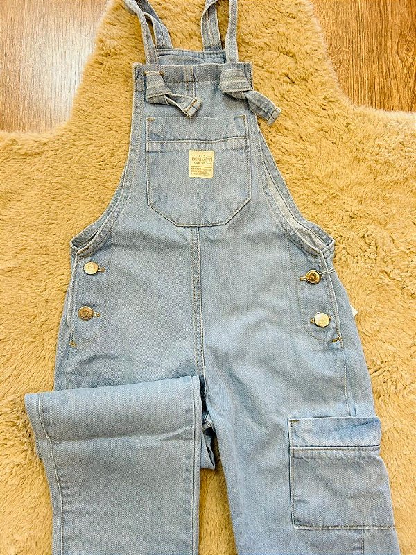 JARDINEIRA JEANS FEMININA TRAJADINHOS (4 AO 10)