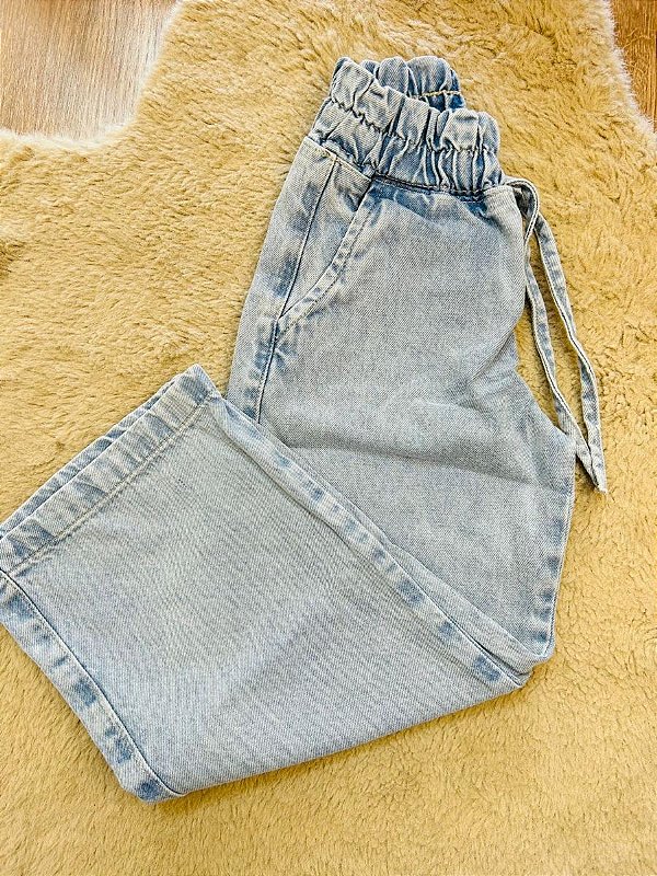 CALÇA JEANS FEMININA WIDE LEG TRAJADINHOS (4 AO 8)