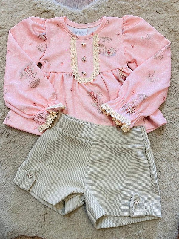 CONJUNTO BATA E CALÇÃO KIKI XODÓ - 1 AO 4