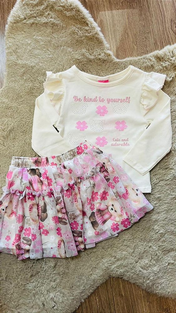 CONJUNTO BLUSA E SAIA CINTI - TAM 2 AO 8