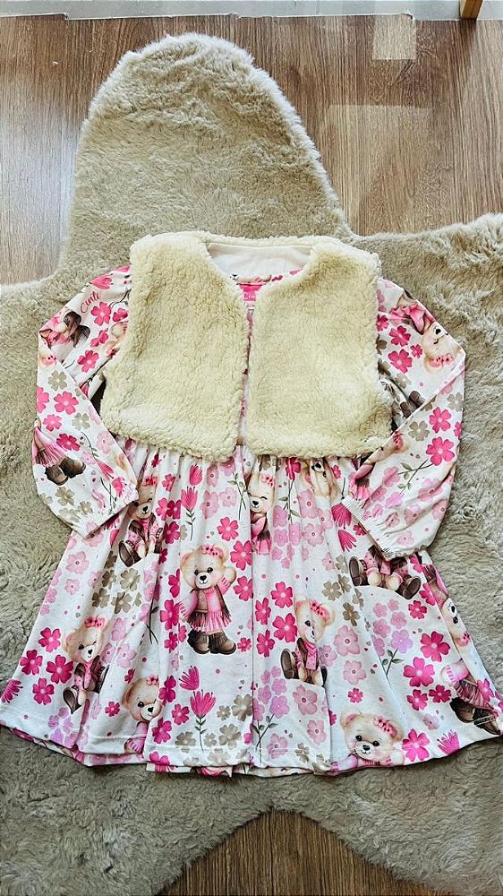 VESTIDO COM COLETE CINTI - TAM 2 AO 4