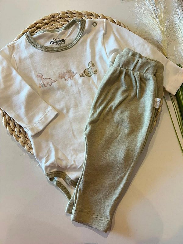 CONJUNTO BODY E CALÇA ANJOS - TAM RN e P