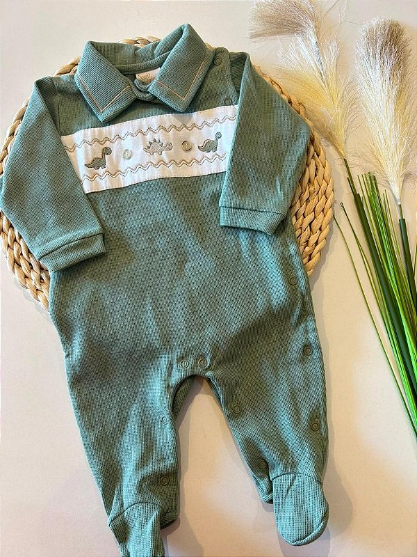 MACACÃO MALHA TRICOT ANJOS BABY - TAM RN AO M