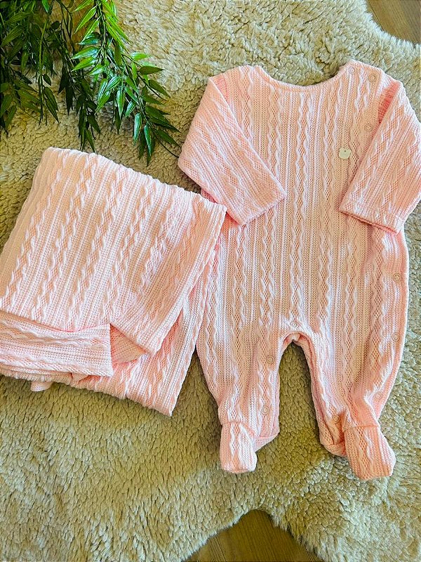 SAÍDA MATERNIDADE MALHA TRICOT ANJOS BABY