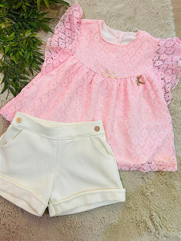 CONJUNTO BATA E SHORT KIKI XODÓ - TAM 1 AO 4