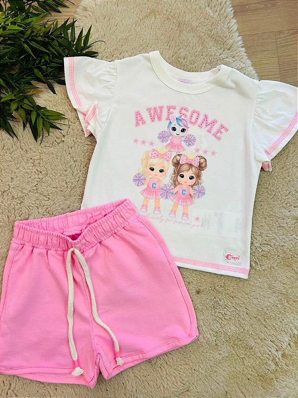 CONJUNTO CAMISETA E SHORTS MUNDO CINTI - TAM GG AO 3