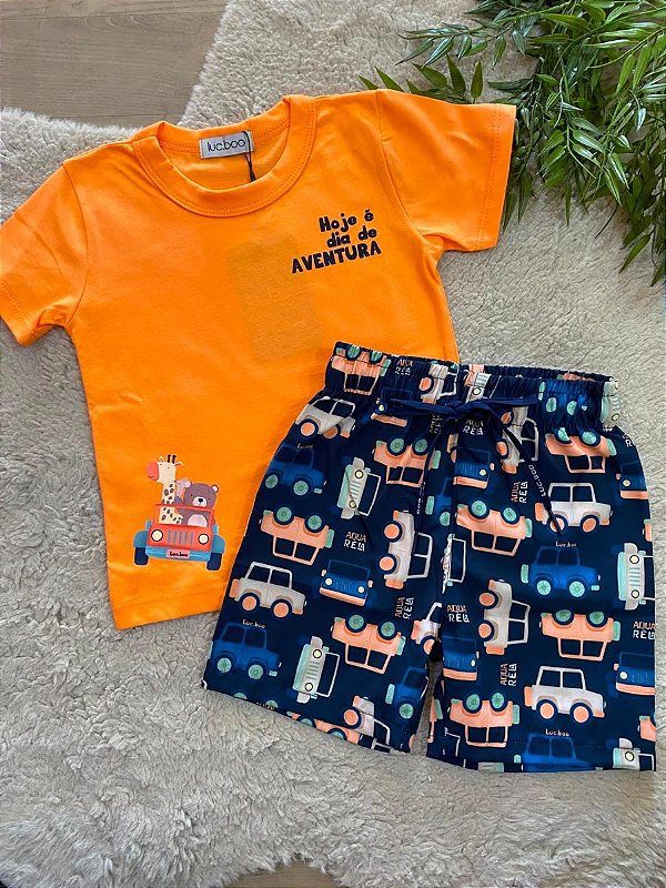 CONJUNTO CAMISETA E BERMUDA LUC.BOO - TAM 1 AO 4