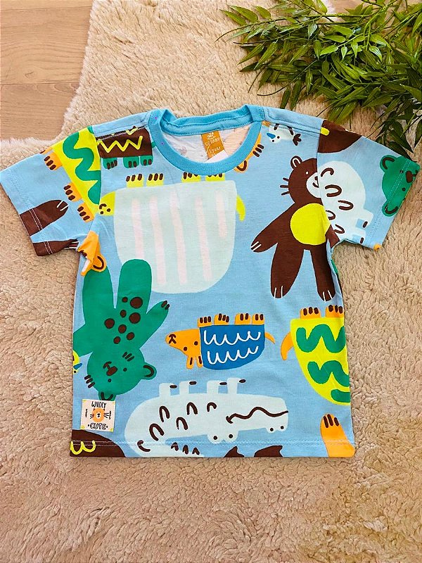 CAMISETA MANGA CURTA MEIA MALHA UP BABY - TAM 1 AO 4