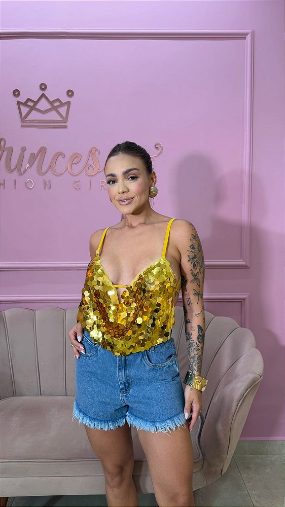 SHORT JEANS COM CINTO