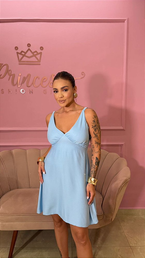 VESTIDO CURTO BASICO AZUL