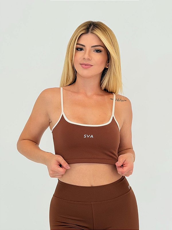 CROPPED FIT ANA MARROM