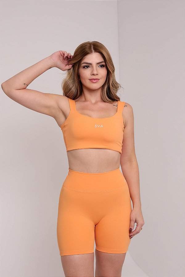 SHORT FIT ISA LISO LARANJA