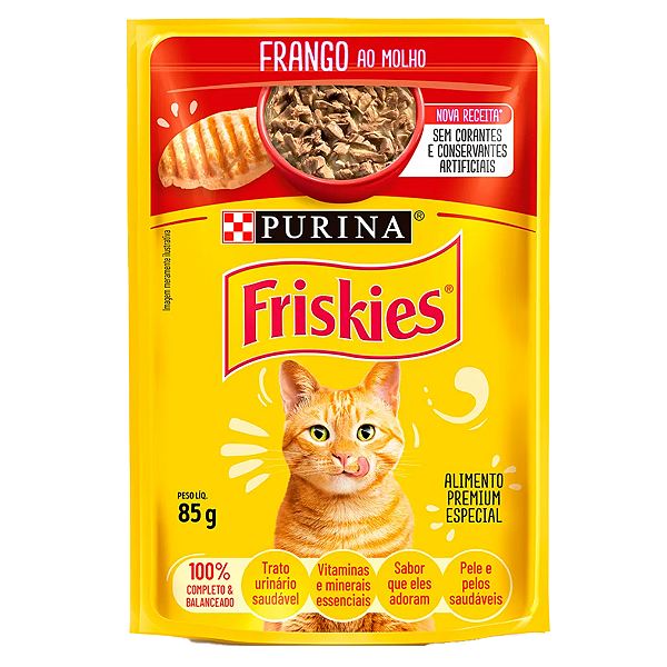 Ração Úmida Friskies® Para Gatos Adultos Frango ao molho 85g