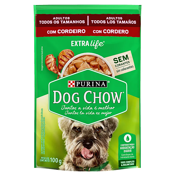 Ração Úmida Dog Chow Para Cães Adultos Cordeiro 100g