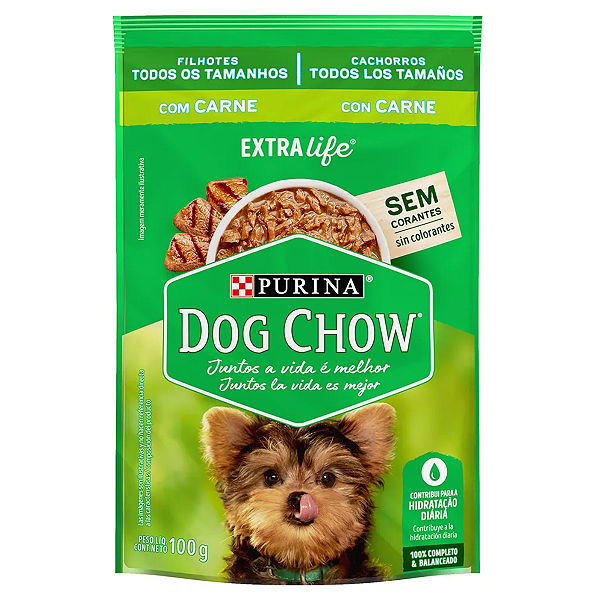 Ração Úmida Dog Chow Para Cães Filhotes Carne 100g