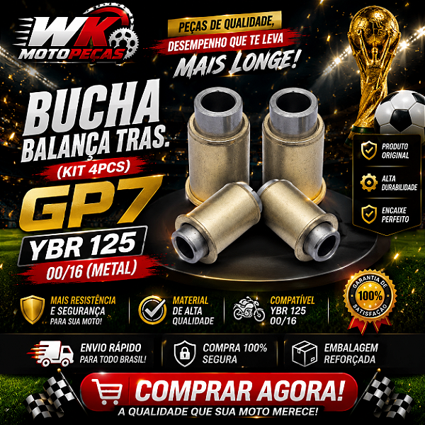 Bucha Balanca Tras. (kit 4pcs) Gp7 Ybr 125 00/16 (metal)