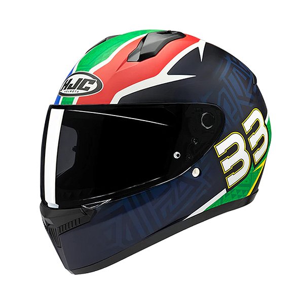 Capacete Hjc C10 Brad Binder Azu Verd Verm Branc 58