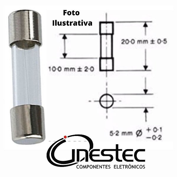 0,5A (500mA) FUSIVEL COMUM PEQUENO (5x20mm)