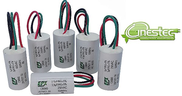 2,5UF + 4,5UF X 250V  CAPACITOR DE PARTIDA / PERMANENTE