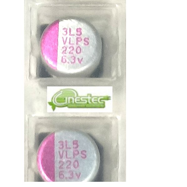 220UF X 6,3V  CAPACITOR SMD  4,2 X 6,3mm 5 PECAS